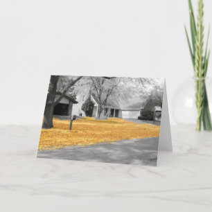 Carte de vœux feuilles dorées d'été indien