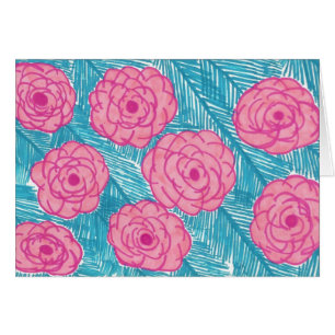 Carte de voeux Feuilles et fleurs tropicales