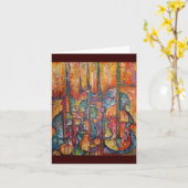 Carte de voeux ficelée d'instruments (Fleur jaune)