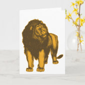 Carte de voeux Fière Lion (Fleur jaune)