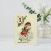 Carte de voeux "Fille du Nouvel An" (Debout devant)