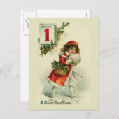 Carte de voeux "Fille du Nouvel An" (Devant / Derrière)