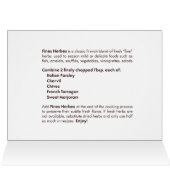 Carte de voeux Fines Herbs Recette (Intérieur Horizontal (Haut))