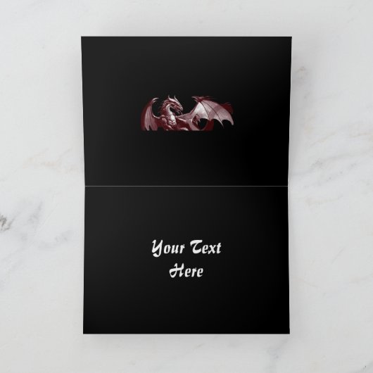 Carte de voeux Fire Dragon (Intérieur)