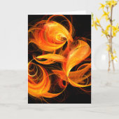 Carte de voeux Fireball Art Abstrait (Fleur jaune)