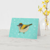 Carte de vœux Firecrest (Fleur jaune)