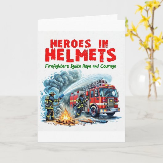 Carte de voeux Firefighter (Fleur jaune)