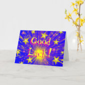 Carte de voeux Firework 'Good Luck' (Fleur jaune)