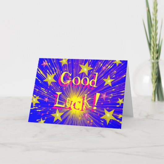 Carte de voeux Firework 'Good Luck' (Devant)