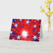 Carte de voeux Firework Red White Blue (Fleur jaune)