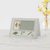 Carte de voeux Flamant rose (Fleur jaune)