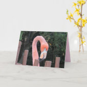 Carte de voeux Flamant rose (Fleur jaune)