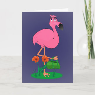 Carte de voeux Flamant rose fabuleux