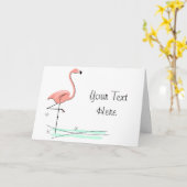 Carte de voeux Flamant rose Ocean (Fleur jaune)