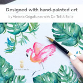 Carte de voeux Flamant rose rose tropical