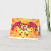 Carte de voeux flamboyante de coeur (Dos)