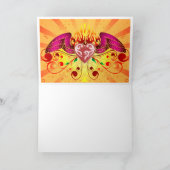 Carte de voeux flamboyante de coeur (Intérieur)