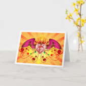 Carte de voeux flamboyante de coeur (Fleur jaune)