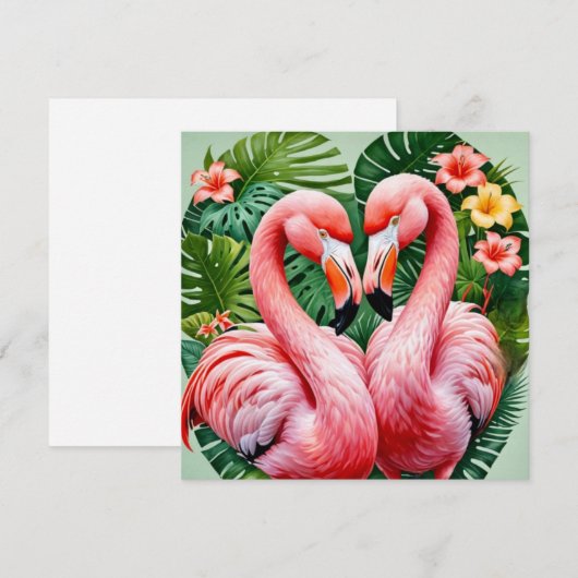 carte de voeux flamingo (Devant / Derrière)