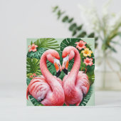 carte de voeux flamingo (Debout devant)