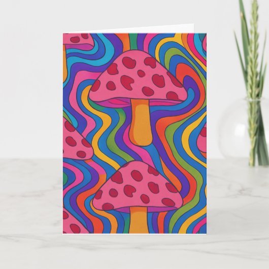 Carte de voeux flanquée de champignons psychédéliq (Devant)