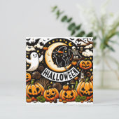 Carte de voeux Flat Halloween (Debout devant)