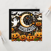 Carte de voeux Flat Halloween (Devant/Arrière en situation)