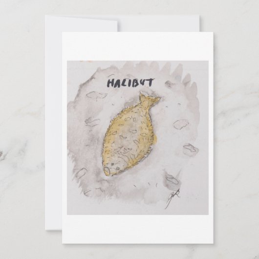 Carte de vœux flétan (Devant)