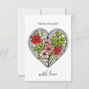 carte de vœux fleur avec amour