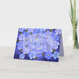 Carte de vœux "Fleur bleue brillante" pliée