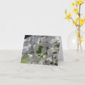 Carte de vœux Fleur de cerisier blanche perle  (Fleur jaune)