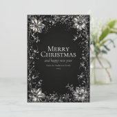 Carte de voeux Fleur de Noël Argent (Debout devant)