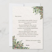 Carte de voeux Fleur de Noël verte et rouge (Dos)