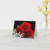Carte de vœux fleur de rose rouge (Fleur jaune)