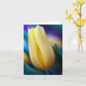 Carte de vœux fleur de tulipe jaune (Fleur jaune)