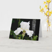 Carte de voeux Fleur Iris Blanc (Vierge à l'intéri (Fleur jaune)