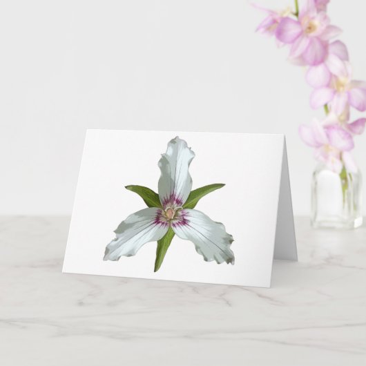 Carte de voeux Fleur sauvage de printemps Trillium (Orchidée)