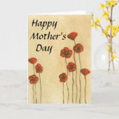 Carte de voeux fleurie simple "Fête des mères" (Fleur jaune)