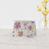 Carte de vœux/fleurie violet et lilas (Fleur jaune)