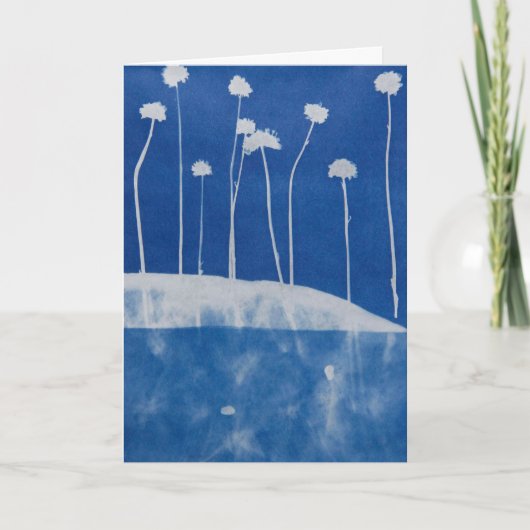 Carte de vœux Fleurs Bleues Intérieur Vierge (Devant)
