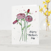 Carte de voeux Fleurs d'aquarelle Fête des Mères (Fleur jaune)