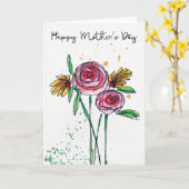 Carte de voeux Fleurs d'aquarelle Fête des Mères (Fleur jaune)