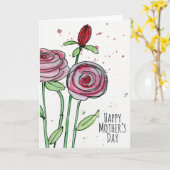 Carte de voeux Fleurs d'aquarelle Fête des Mères (Fleur jaune)