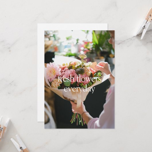 Carte de voeux Fleurs fraîches (Devant/Arrière en situation)