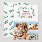 Carte de vœux Fleurs peintes 3 Photo (Devant / Derrière)