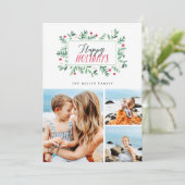 Carte de vœux Fleurs peintes 3 Photo (Debout devant)