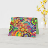 carte de voeux fleurs psychédéliques (Fleur jaune)