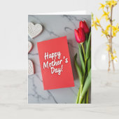 Carte de vœux Fleurs rouges (Fleur jaune)