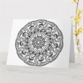 carte de vœux fleurs tourbillonnantes à colorier (Fleur jaune)