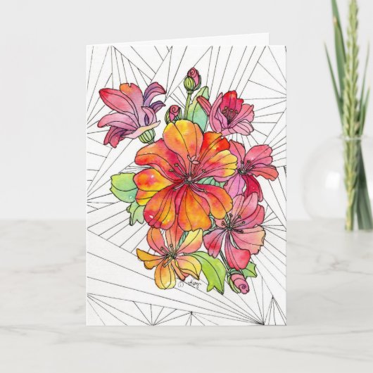Carte de vœux - Fleurs vives (Devant)